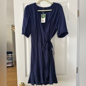 C&A Women's Navy Wrap Dress